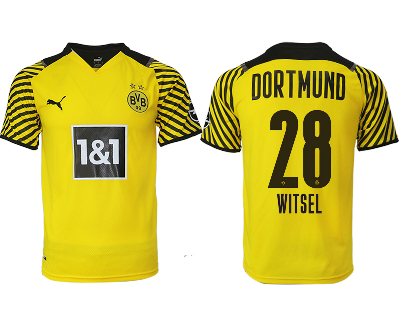 Men 2021-2022 Club Borussia Dortmund home yellow aaa version #28 Soccer Jersey->customized soccer jersey->Custom Jersey